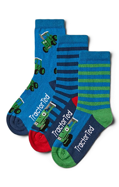 Children's Tractor Ted Three-Pack Socks
