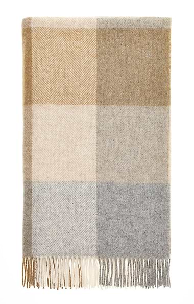 Lambswool Block Check Throw