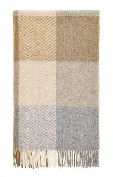 Lambswool Block Check Throw