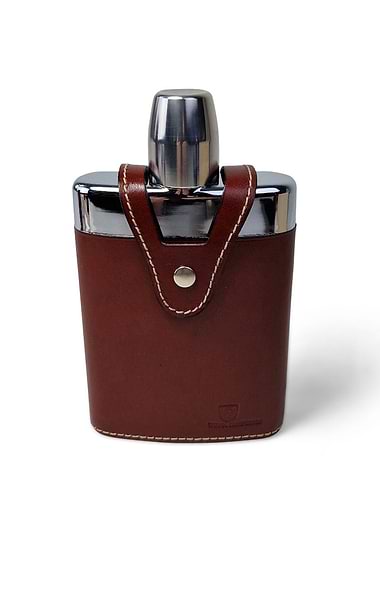 150ml Leather & Glass Flask