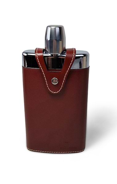 200ml Leather & Glass Flask