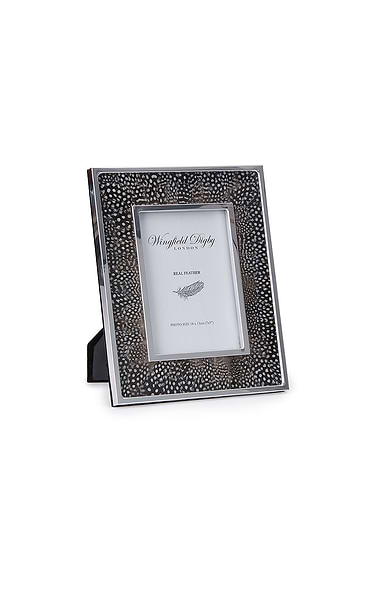 Silver Plated Real Feather 7x5in Photoframe
