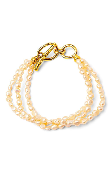 Triple Layered White Pearl Bracelet