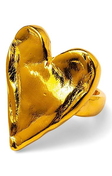 Ladies Gold Plated Adjustable Heart Ring