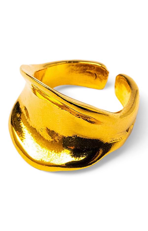 Ladies Gold Plated Adjustable Concaved Ring