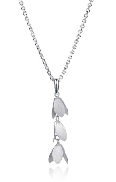 Christin Ranger Catkin Flower Silver Necklace Pendant