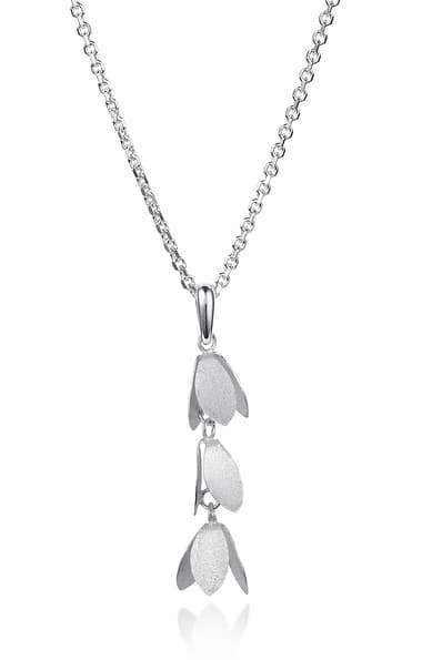 Christin Ranger Catkin Flower Silver Necklace Pendant