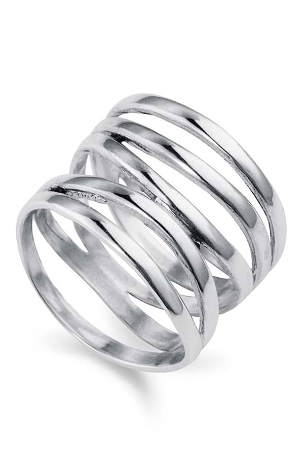 Ladies Christin Ranger Silver Wide Wrap Ring