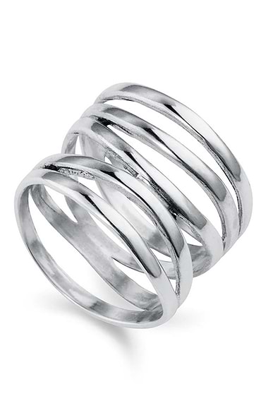 Ladies Christin Ranger Silver Wide Wrap Ring