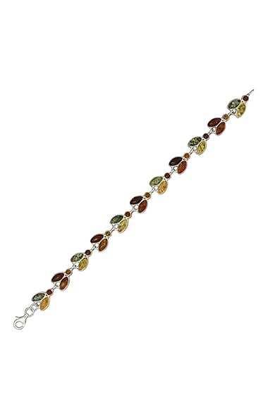 Mixed Amber Double Leaf Bracelet