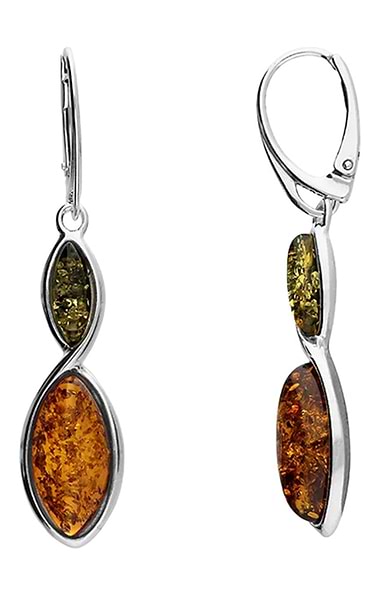 Mixed Amber Twist Drop Earrings