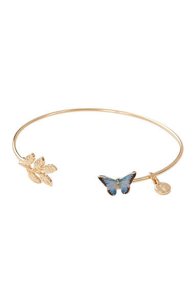 Enamel Blue Butterfly Bangle