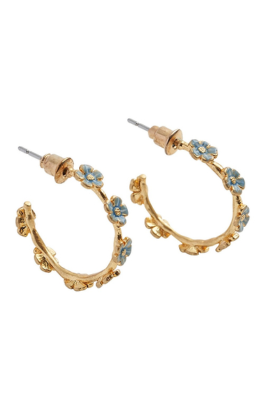 Forget-Me-Not Stud Hoop Earrings