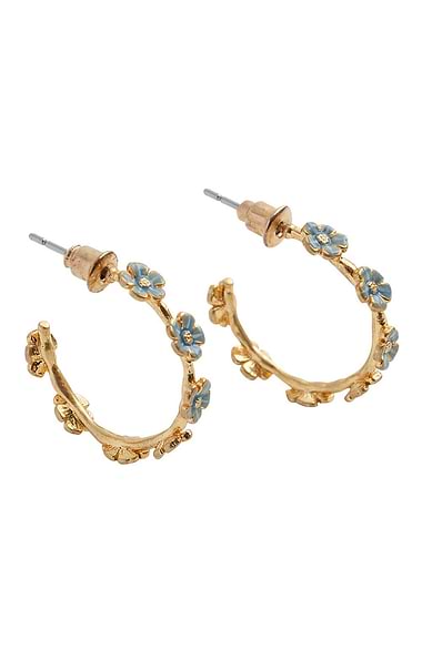 Forget-Me-Not Stud Hoop Earrings
