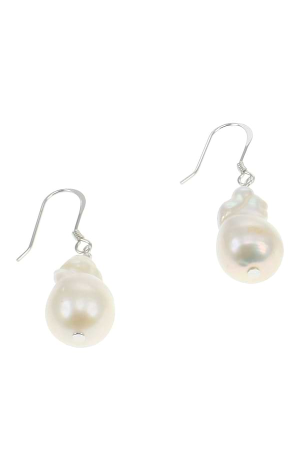 Large Nucleated Pearl Earrings
