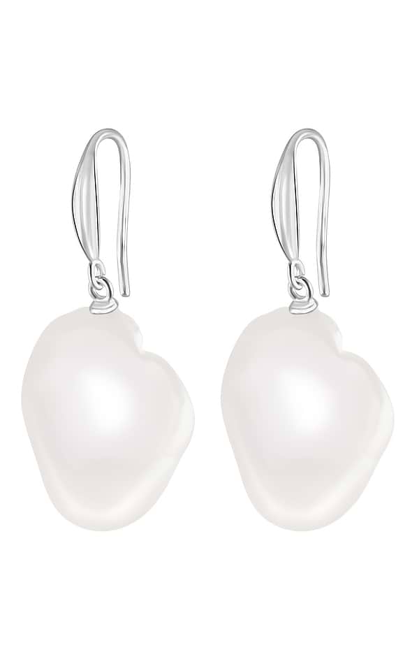 Lido Large White Baroque Pearl Hook Earring