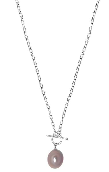 Lido Pink Edison Pearl T-Bar Necklace