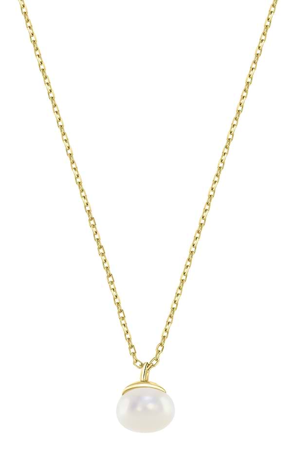 Lido Gold 40cm Delicate Button Pearl Pendant