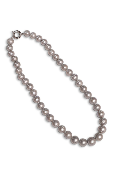 Ladies Grey Freshwater Pearl Necklace with Bolt Clasp