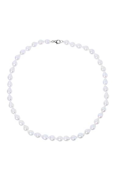 Ladies White Baroque Pearl Necklace