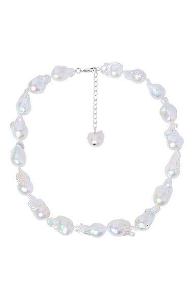 Ladies White Baroque Pearl Necklace