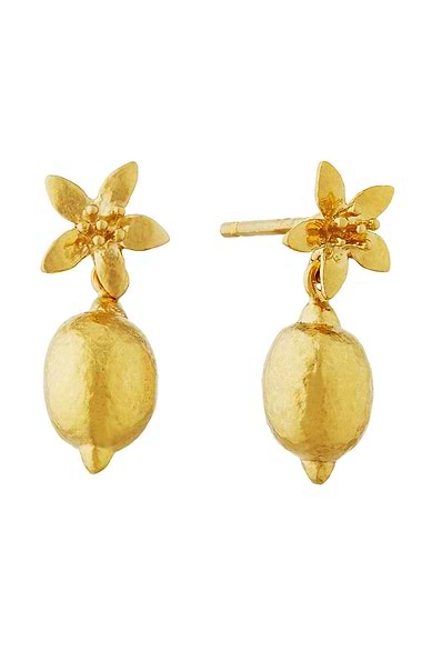 Alex Monroe Lemon Stud Earrings