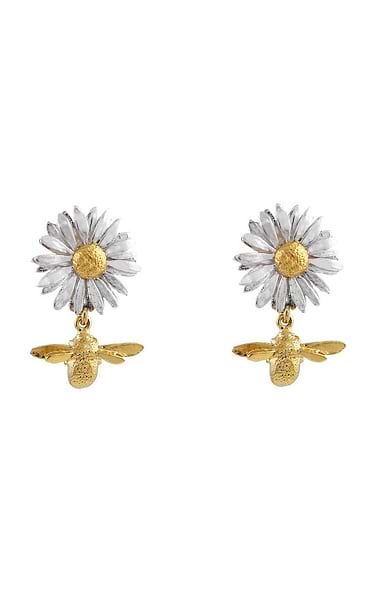 Alex Monroe Daisy With Bee Stud Earring