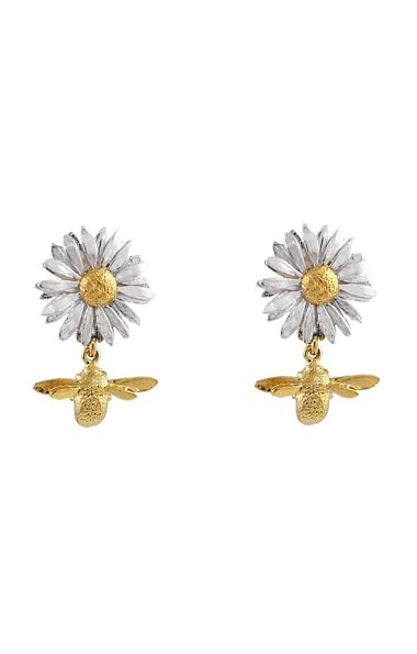 Alex Monroe Daisy With Bee Stud Earring