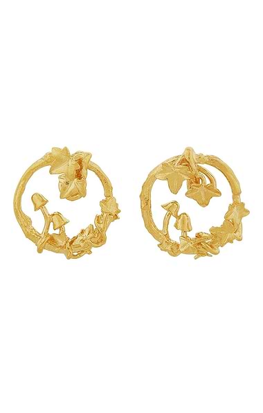 Alex Monroe Woodland Loop Stud Earrings