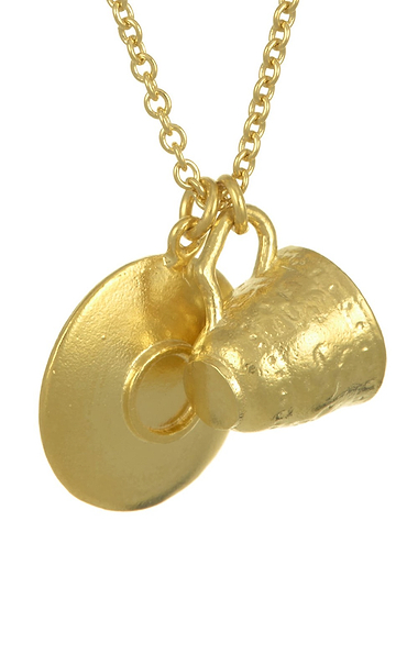 Ladies Alex Monroe Teacup & Saucer Necklace