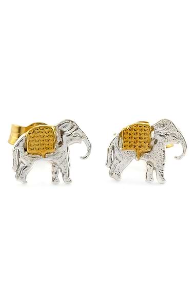 Alex Monroe Marching Elephant Stud Earrings