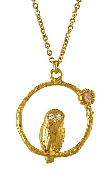 Ladies Alex Monroe Owl Necklace