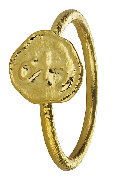 Ladies Alex Monroe Mudlarked Anchor Token Ring