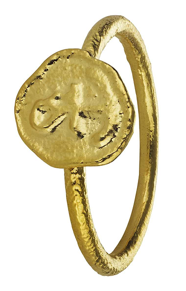 Ladies Alex Monroe Mudlarked Anchor Token Ring