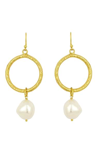 Margo Pearl Hoop Earrings