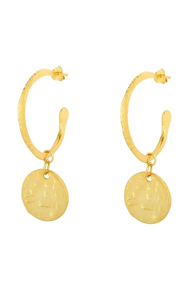 Esmeralda Gold Hoop Coin Earrings