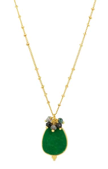 Ashiana London Gold Plated Willow Gemstone Necklace