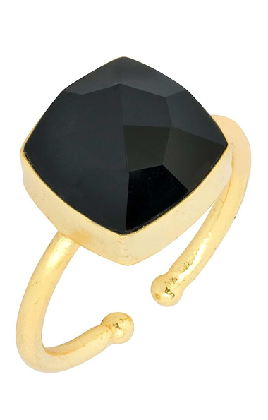 Ladies Ashiana London Gold Plated Darcy Cushion Shape Gemstone Ring