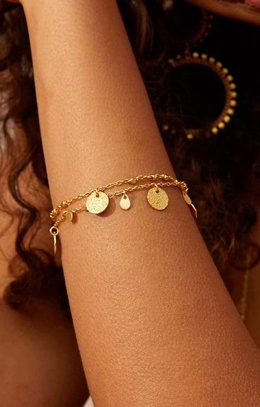Ashiana London Athens Gold Coin Bracelet