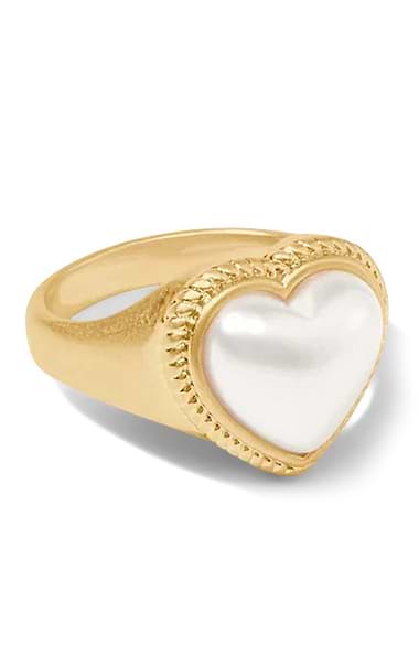 Ladies Julie Vos Heart Signet Ring