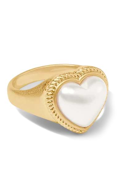 Ladies Julie Vos Heart Signet Ring