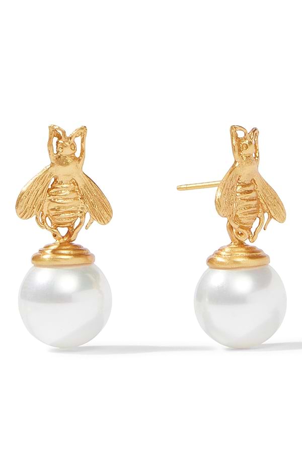 Julie Vos Bee Pearl Drop Earrings
