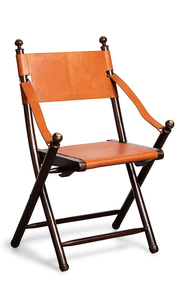 Vintage Leather Folding Chair