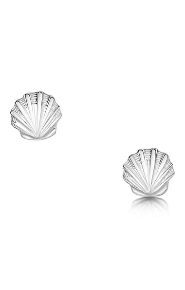 Sheila Fleet Scallop Stud Earrings
