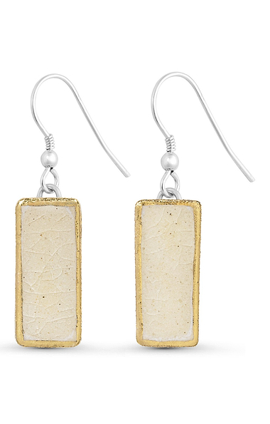 Ladies Handmade Rectangular Lagoon Drop Earrings