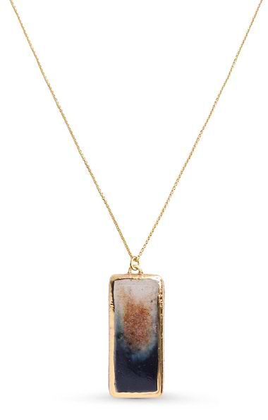 Ladies Handmade Rectangular Pendant Necklace