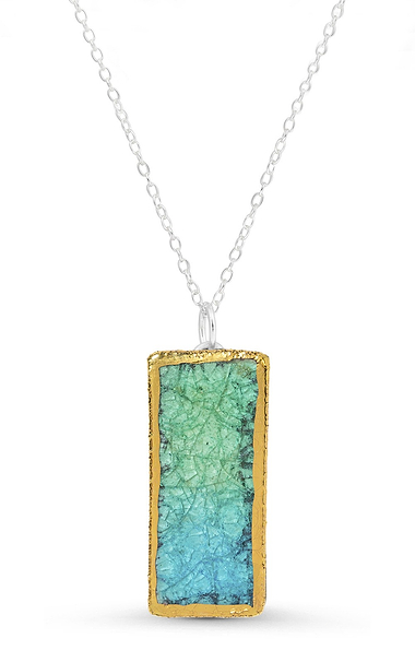 Ladies Handmade Rectangular Lagoon Necklace