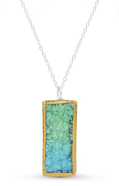 Ladies Handmade Rectangular Lagoon Necklace