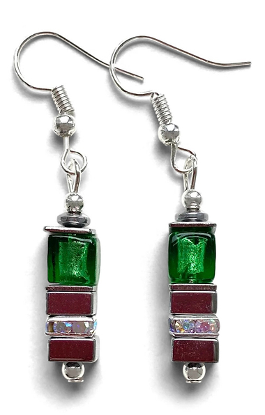 Murano and Hematite Earrings