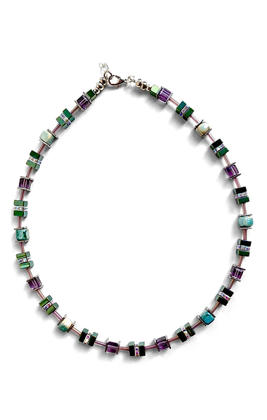 Hematite and Crystal Gemstone Necklace